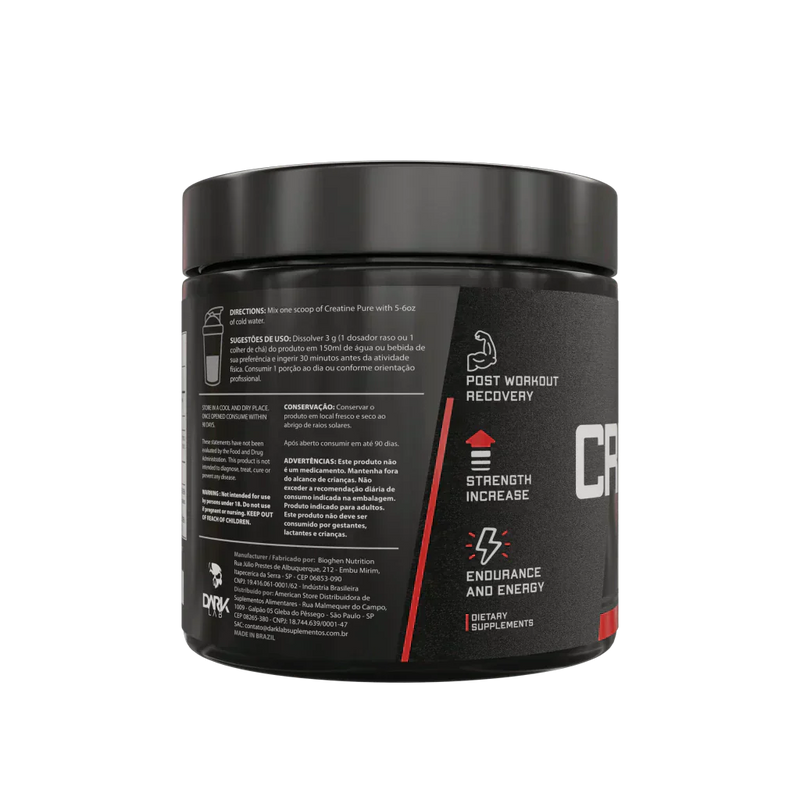 Creatina Pura 150g + Coqueteleira Preta 700ml Dark Lab